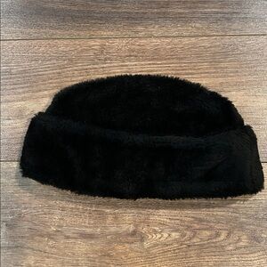 Black Faux Fur Men's Hat